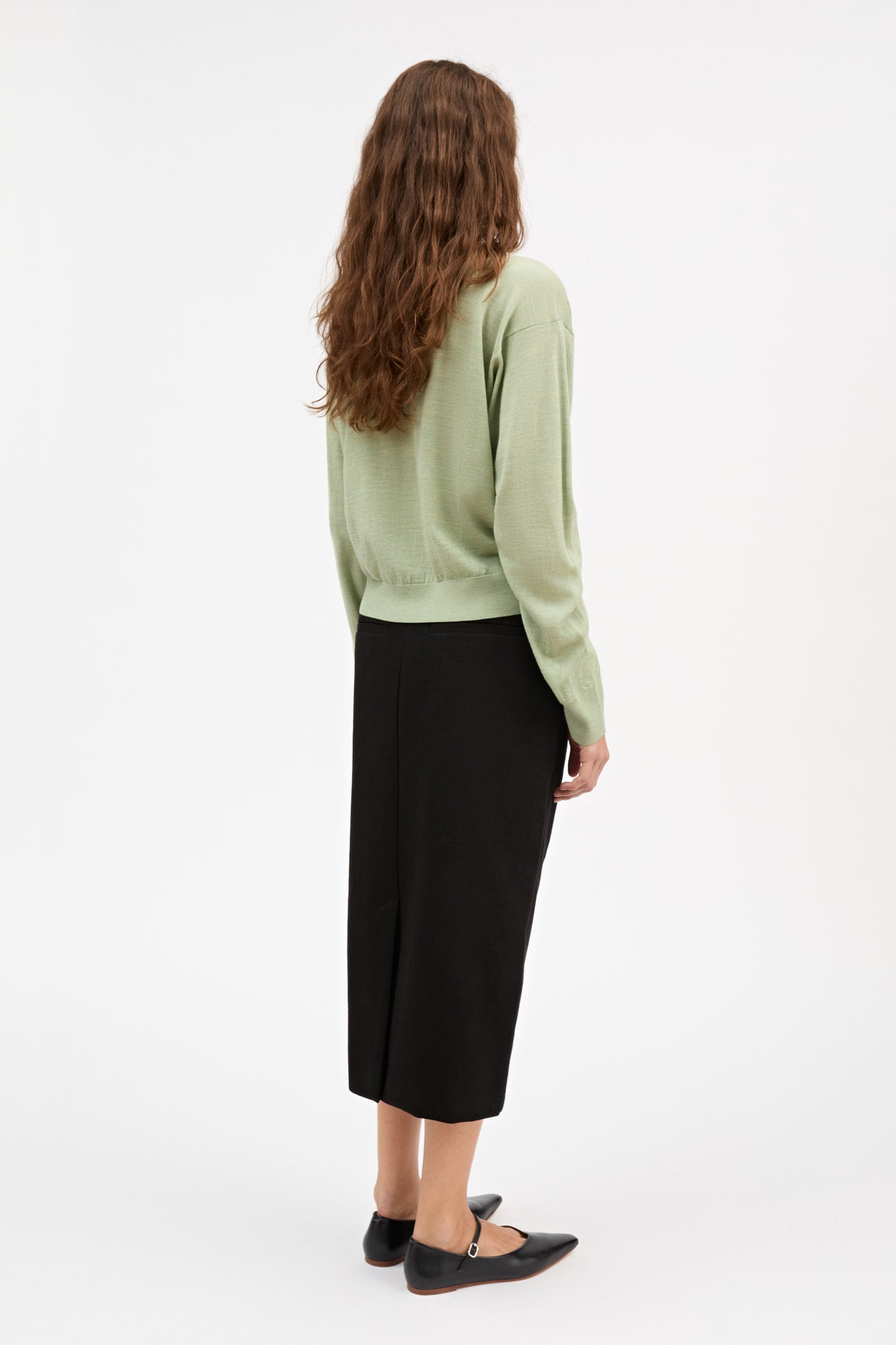 Skall Studio Amara v-neck jumper Jumper Light green mélange