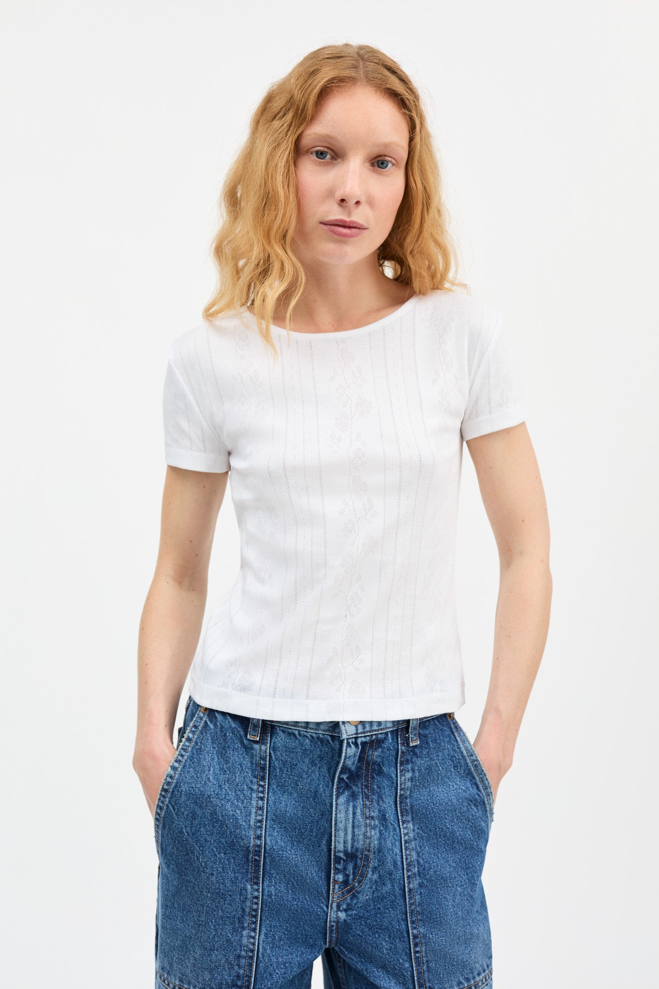Skall Studio Anna cap sleeve tee Tee Optic white