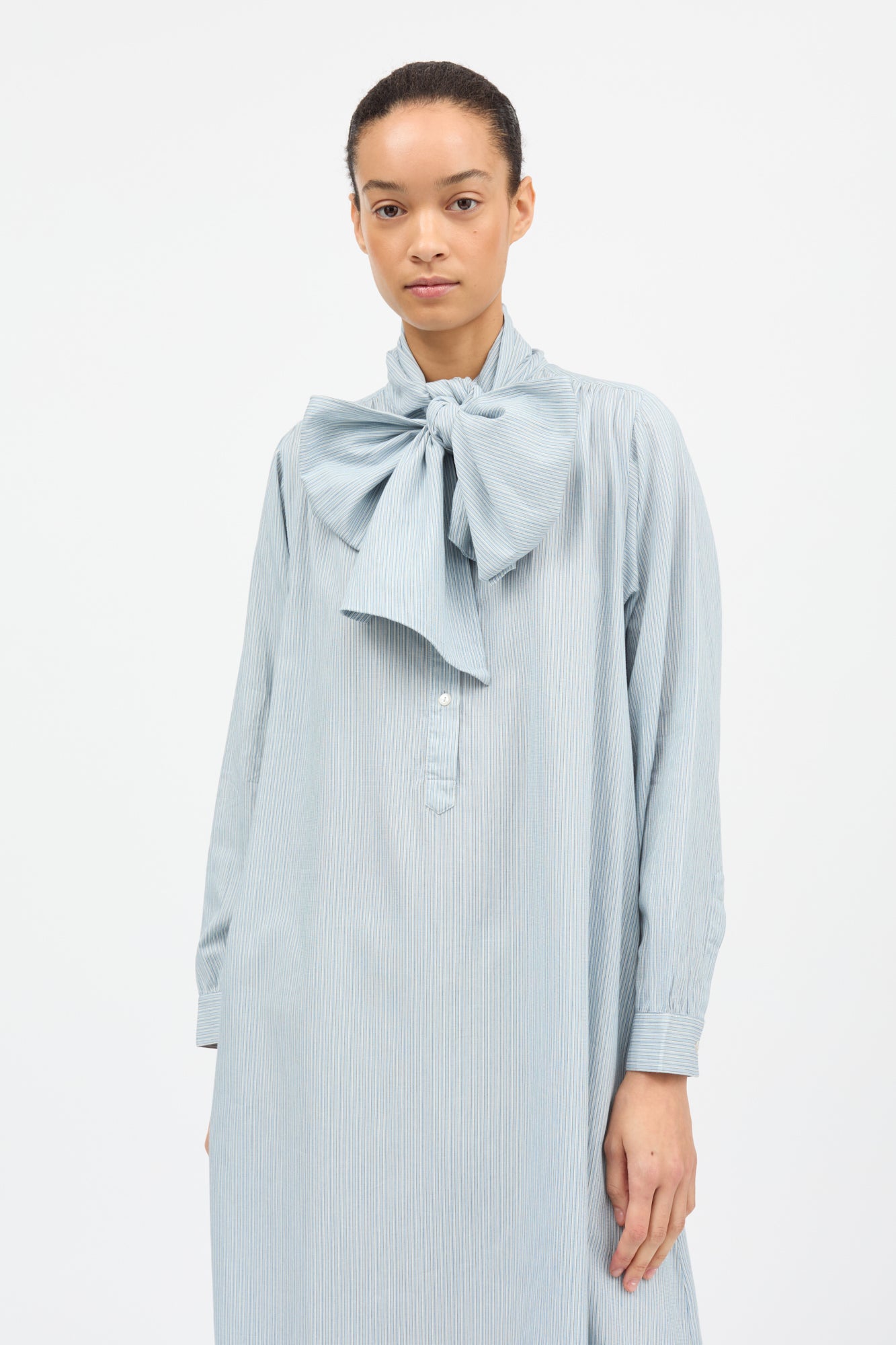 Skall Studio Dalia bow dress Dress Tiny blue stripe