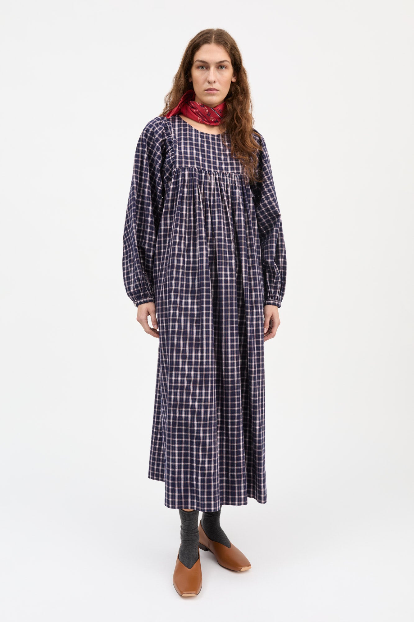 Skall Studio Leili dress Dress Navy/White/Red check