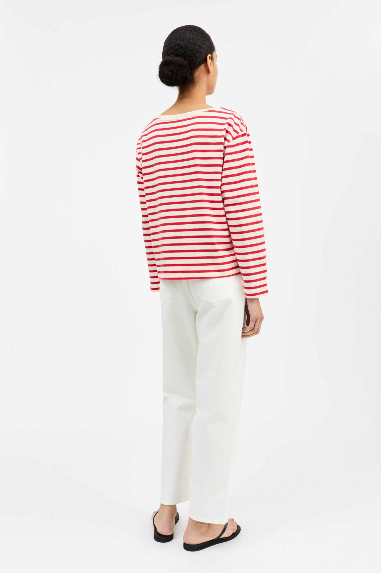 Skall Studio Marron oversized blouse Blouse Off white/Red stripe